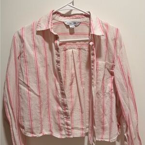 Linen Cropped button up